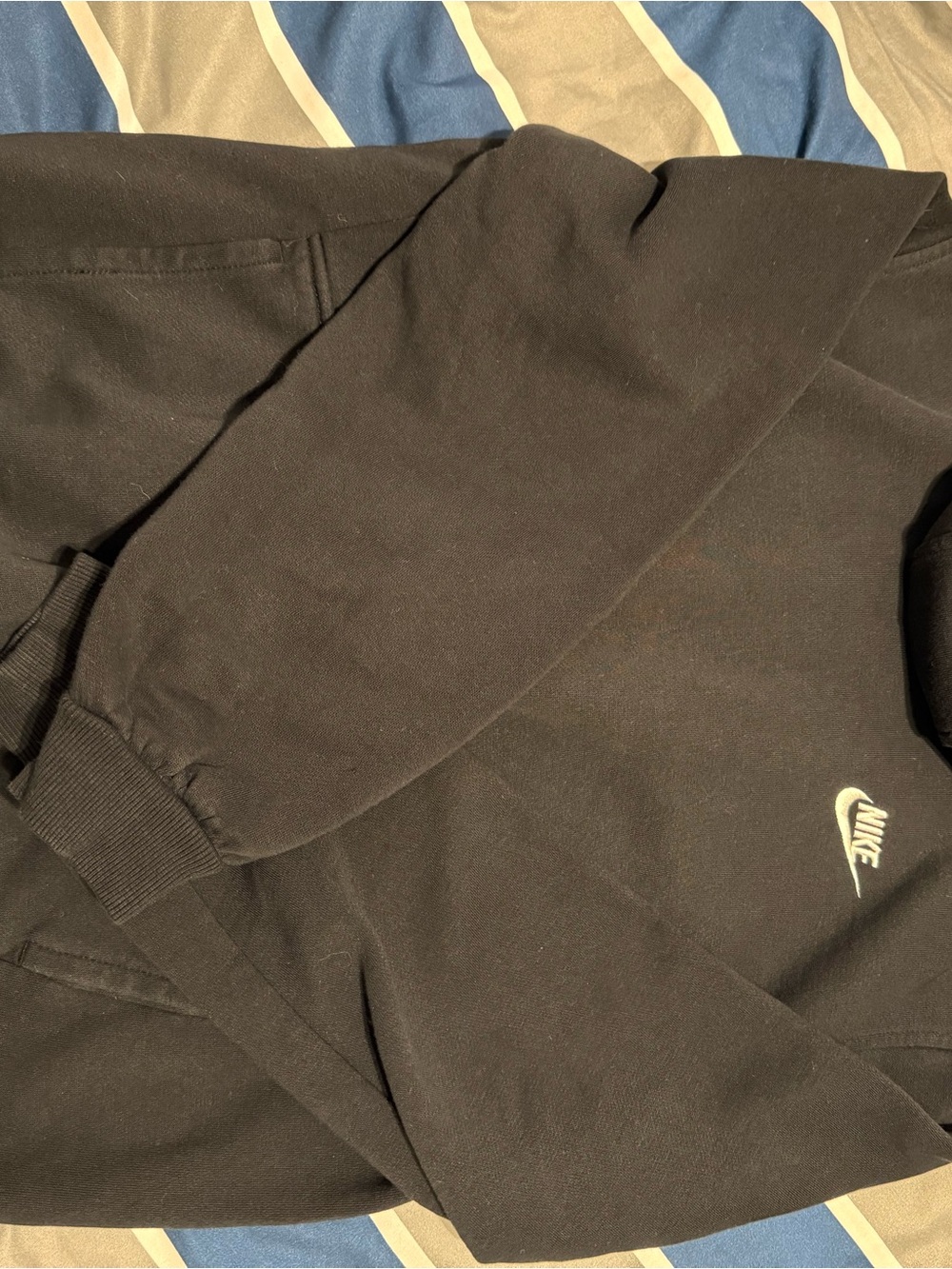 Nike Black Hoodie with White Swoosh Tag